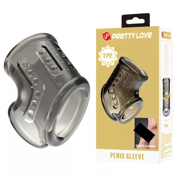 Pretty Love - erekční kroužek na penis a varlata (průhledný)