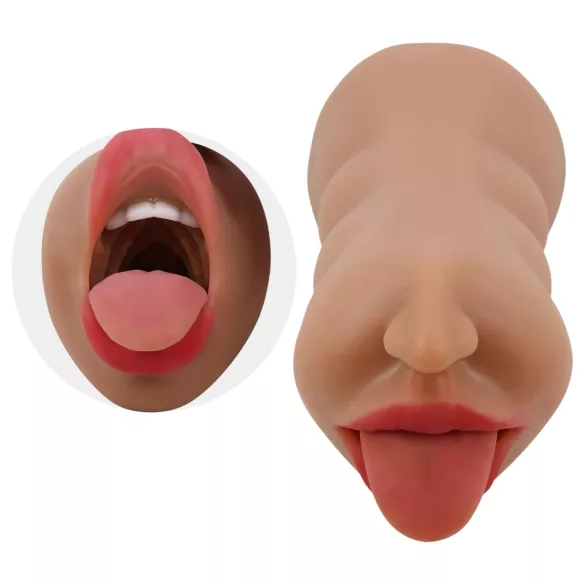 Crazy Bull - masturbátor ústa a vagína - realistický tvar - tělová barva