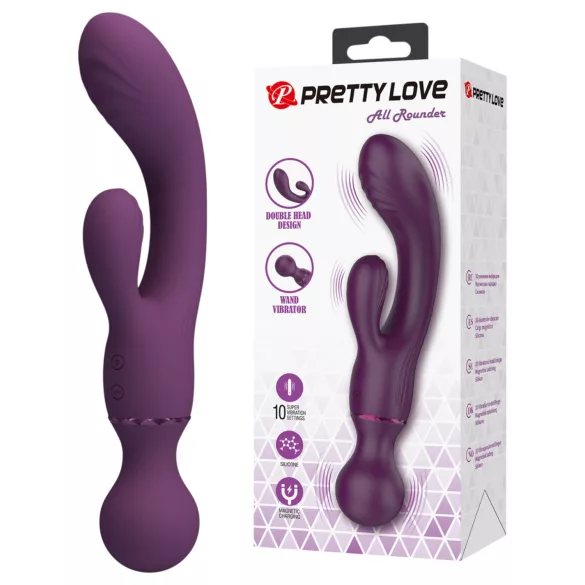Pretty Love All Rounder - dvojitý vibrátor na G‑bod a klitoris (fialový)