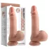 Dual Density - realistický dildo s varlaty a přísavkou - 18 cm - tělová