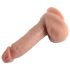 Dual Density – realistické dildo s přísavkou a varlaty - 18 cm (přírodní)