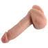 Dual Density - realistický dildo s varlaty a přísavkou - 18 cm - tělová