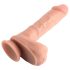 Dvojitá hustota - přísavkový, realistický dildo s varlaty - 20 cm (přírodní)