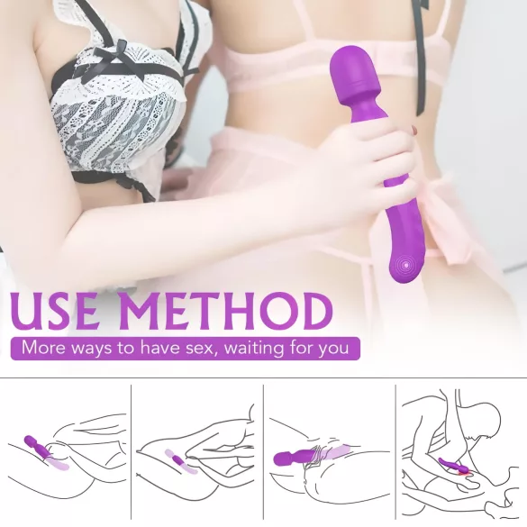 Sex HD Iris - vibrační masážní pomůcka s ohřevem, 2 motory - fialová
