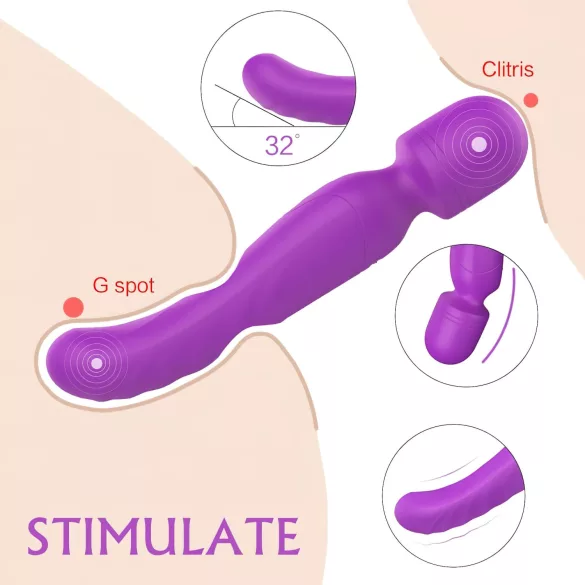 Sex HD Iris - vibrační masážní pomůcka s ohřevem, 2 motory - fialová