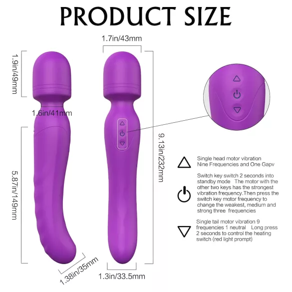 Sex HD Iris - vibrační masážní pomůcka s ohřevem, 2 motory - fialová