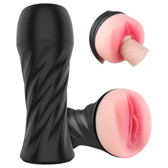 Sex HD Marcus - realistická umělá vagína v pouzdře - černá/béžová