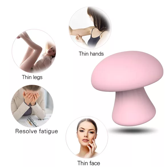 Magic Mushroom - akumulátorová obličejová masáž (růžová)