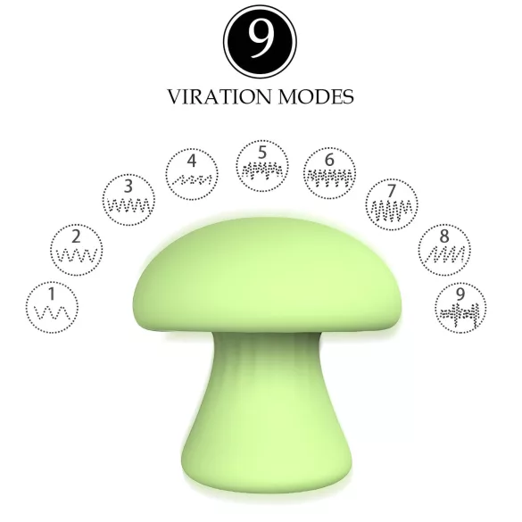 Magic Mushroom - akumulátorový vibrátor na obličej (zelený)