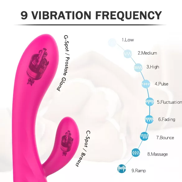 Sex HD Muses - vibrátor s ohřevem a vibracemi - vodotěsný, dobíjecí, růžový