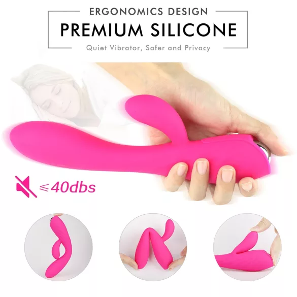 Sex HD Muses - vibrátor s ohřevem a vibracemi - vodotěsný, dobíjecí, růžový