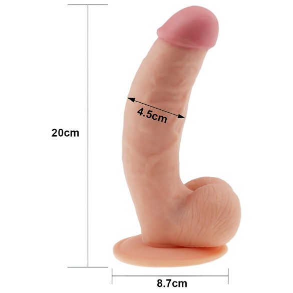 Lovetoy Ultra Soft - pružný, realistický dildo - 21,5 cm (přírodní)