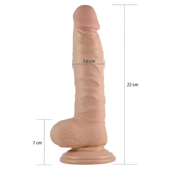 Lovetoy Real Extreme - realistické dildo s přísavkou - 21 cm - tělová barva
