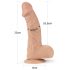 Lovetoy Real Extreme - přísavkový dildo - 23 cm (přírodní)