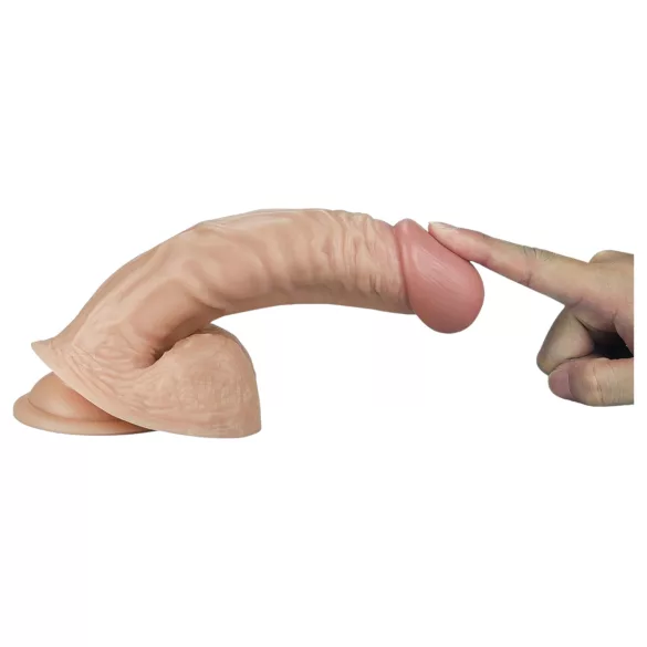 Lovetoy Real Extreme - dildo na bod G - 21 cm - tělová barva