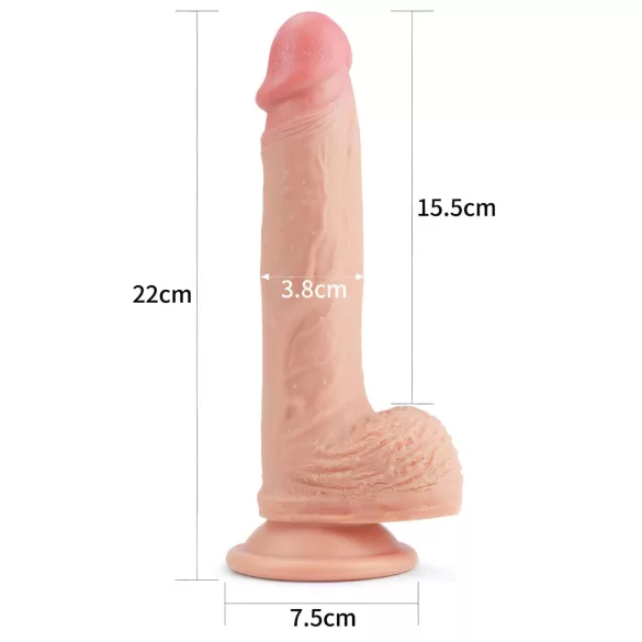 Lovetoy Nature Cock - realistické dildo s přísavkou - 21 cm - tělová barva