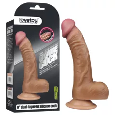   Lovetoy - realistické dildo zahnuté - 20 cm - tělová barva