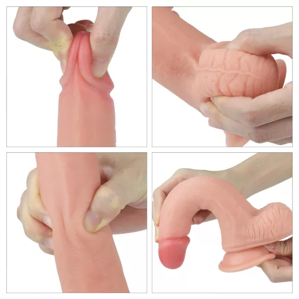 Lovetoy Nature Cock - realistické dildo s dvojitou vrstvou - 20 cm - tělová