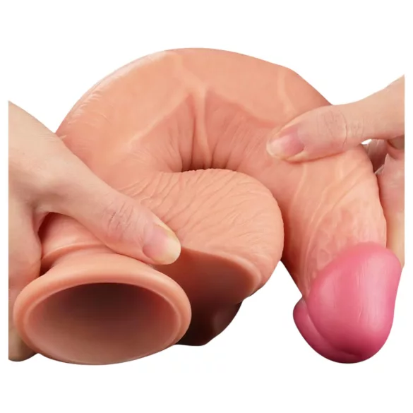 Lovetoy Nature Cock - realistický dvouvrstvý dildo - 25 cm - tělová barva
