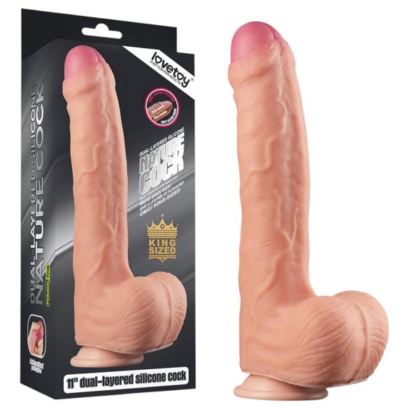 Lovetoy Nature Cock - dvouvrstvý realistický dildo - 28cm (přírodní)