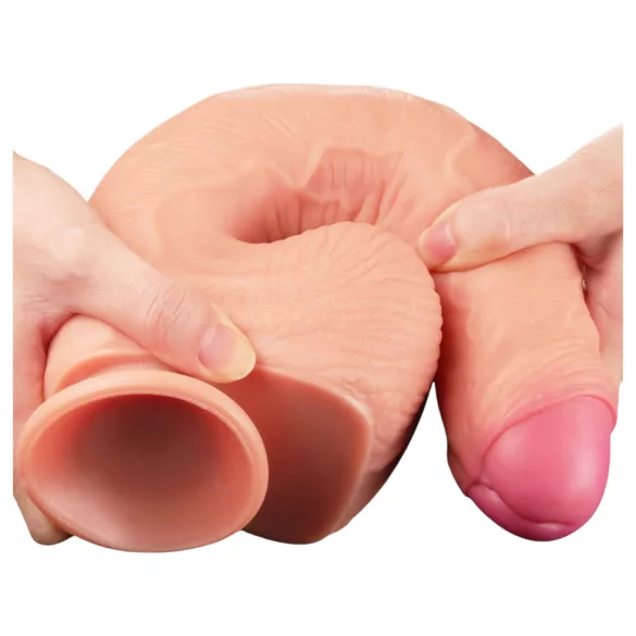 Lovetoy Nature Cock - realistické dildo - dvouvrstvé - 28 cm - tělová barva