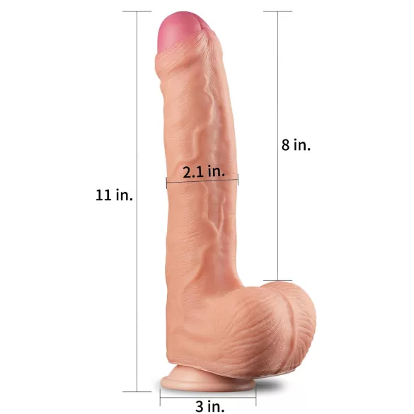 Lovetoy Nature Cock - realistické dildo - dvouvrstvé - 28 cm - tělová barva