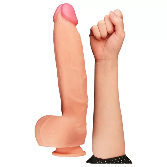 Lovetoy Nature Cock - realistické dildo - dvouvrstvé - 30 cm - tělová barva