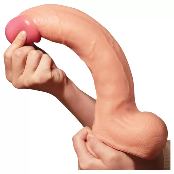 Lovetoy Nature Cock - realistické dildo - dvouvrstvé - 30 cm - tělová barva