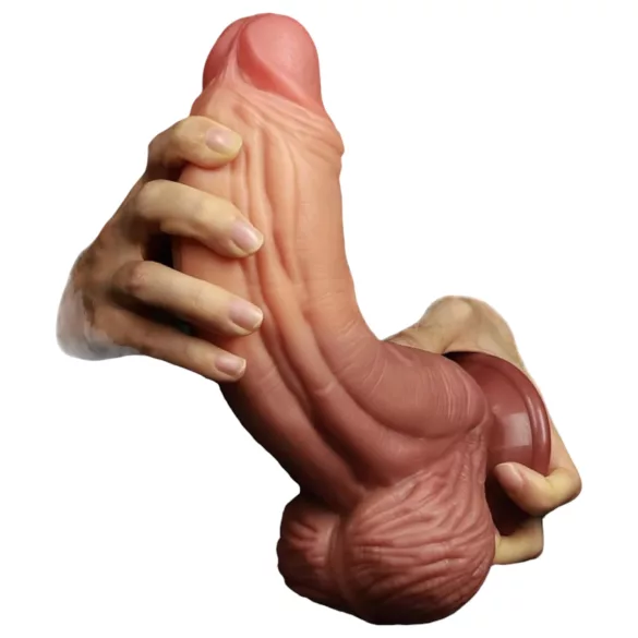 Lovetoy - realistické dildo s dvojitou vrstvou - 26 cm - tělová barva