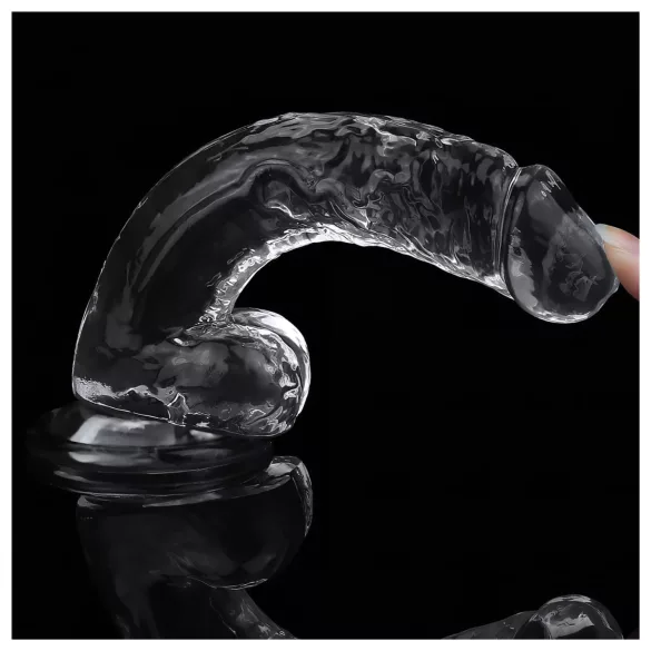 Lovetoy Flawless Clear - dildo s přísavkou - 19 cm (průhledné)