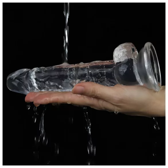 Lovetoy Flawless Clear - dildo s přísavkou - 19 cm (průhledné)