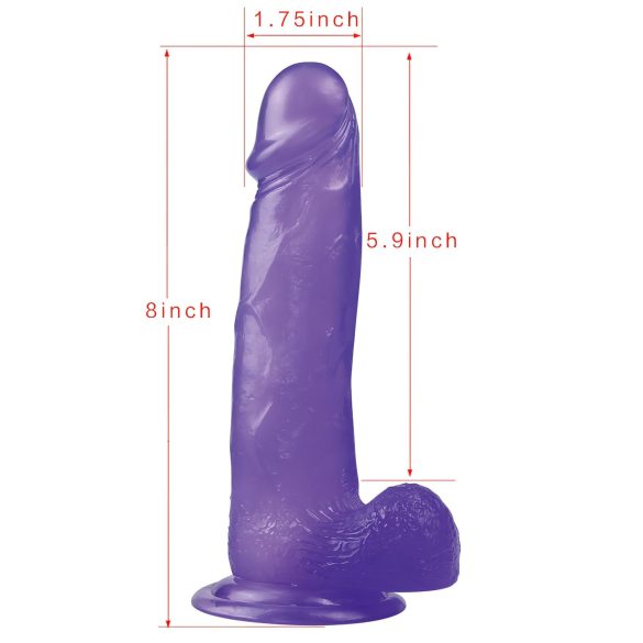 Lovetoy - dildo s přísavkou - 20 cm - fialová