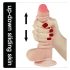 Lovetoy Sliding-Skin - dvouvrstvý dildo - 18 cm (přírodní)