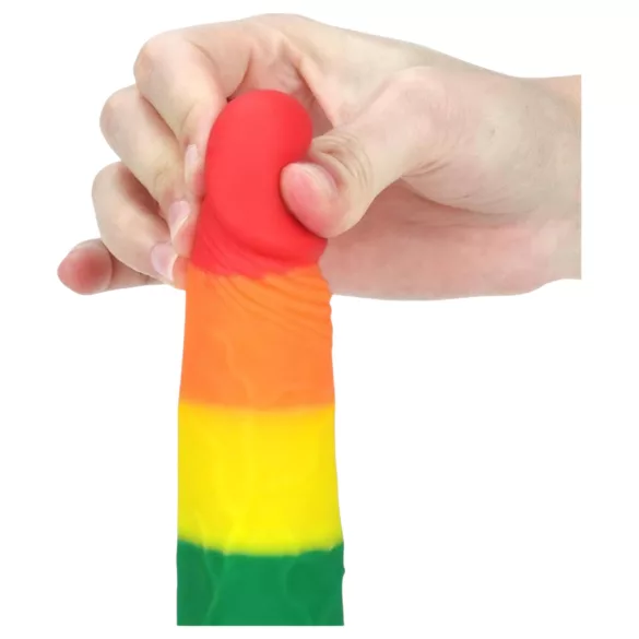 Lovetoy Prider - realistické dildo - 19 cm - duhová