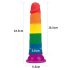 Lovetoy Prider - realistické dildo - 19cm (duhové)