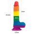 Lovetoy Prider - realistický dildo s varlaty - 20cm (duhový)