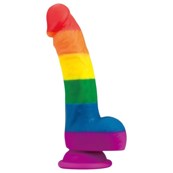 Lovetoy Prider - realistický silikonový dildo - 19cm (duha)
