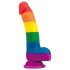 Lovetoy Prider - realistický silikonový dildo - 19cm (duha)