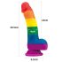 Lovetoy Prider - realistický silikonový dildo - 19cm (duha)