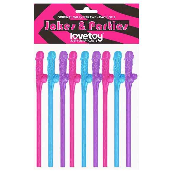 Lovetoy - realistické penis brčko (růžová-modrá-fialová)