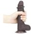 Lovetoy Sliding-Skin - realistický dvouvrstvý dildo - 18cm (hnědý)