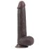 Lovetoy Sliding-Skin - dvouvrstvý dildo - 23cm (hnědý)