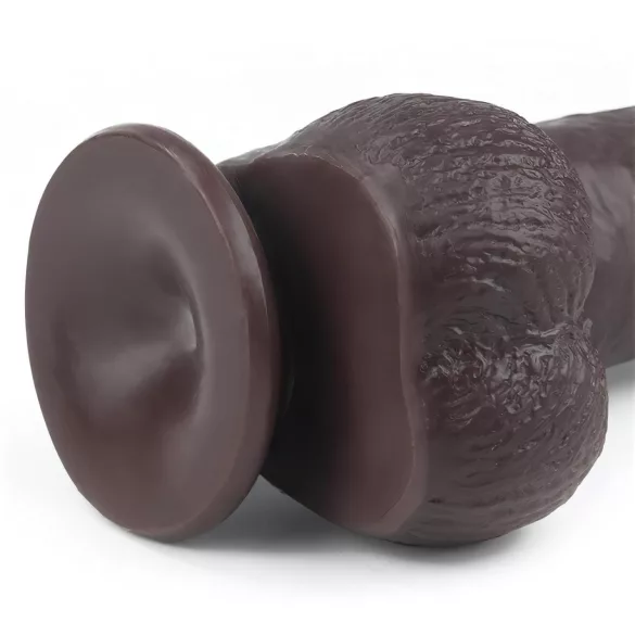 Lovetoy - realistický dildo - dvouvrstvý - 23 cm - hnědý