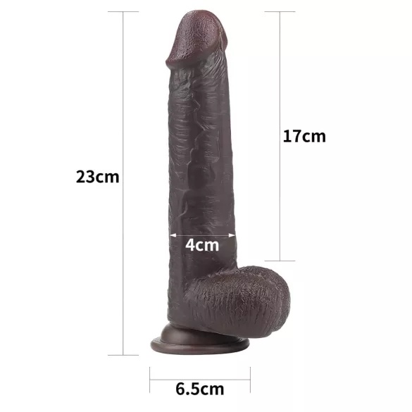 Lovetoy - realistický dildo - dvouvrstvý - 23 cm - hnědý