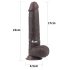 Lovetoy Sliding-Skin - dvouvrstvý dildo - 23cm (hnědý)