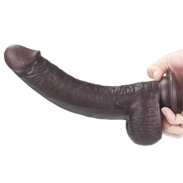 Lovetoy - realistický dildo - dvouvrstvý - 23 cm - hnědý