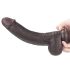 Lovetoy Sliding-Skin - dvouvrstvý dildo - 23cm (hnědý)
