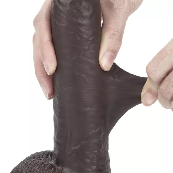 Lovetoy - realistický dildo - dvouvrstvý - 23 cm - hnědý