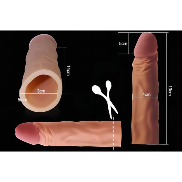 Lovetoy Pleasure X-tender - návlek na penis - 19 cm - tělová