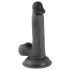 Mr. Impudent - realistický dildo s přísavkou a varlaty - 17cm (černý)